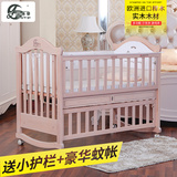 婴乐谷 欧洲进口榉木婴儿床实木多功能 环保水性漆变书桌儿童床