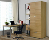 随变书房钢木家具衣柜书架书柜写字桌连体书桌柜组合家具ASW1030