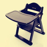 出口日本KATOJ便携式纯实木宝宝餐椅上等榉木可折叠儿童小座椅