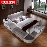 榻榻米床 布艺床可拆洗 1.8米双人床 储物软体床 现代婚床 布床
