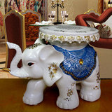 白色大象凳子换鞋凳客厅家居装饰工艺品招财风水摆件乔迁结婚礼物