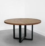 特价美式复古铁艺餐厅桌椅组合实木餐桌简约创意客厅家具圆形茶几