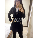 韩国东大门代购 正品风衣女款最新 2015秋装外套显瘦修身带蕾丝