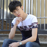 2016新款夏装韩版青年男士短袖t恤男修身韩版潮男半袖t恤衫上衣服
