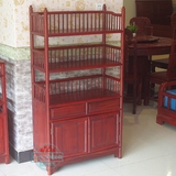 红檀木明式书架红木小书架置物架中式仿古层架实木茶水柜储物柜