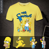 Agitation辛普森一家短袖T恤The Simpsons纯棉 男士打底衫体恤
