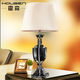 霍森 全铜水晶台灯床头灯现代简约创意奢华欧式卧室客厅纯铜台灯