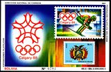 玻利维亚1987冬奥会邮票~高山滑雪小型张新票 目录价30欧元