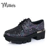 Millie’s秋季专柜同款亮片布厚底活力女单鞋LC321CM5