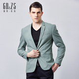 GD＆ZS/格度·佐致男士绿色英伦商务休闲西装修身一粒扣西服外套