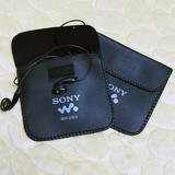 SONY便携耳机收纳包 防水PU皮保护袋 带魔术贴耳塞包 MP3保护套