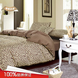 豹纹全棉纯棉床罩床笠3四件套1.2m单人床单1.5m1.8m2米床中性简约