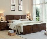 美式进口白橡木 全实木家具高箱床箱体床单人床双人床大板床特价