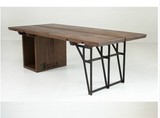 美式复古实木书桌电脑桌老板桌办公桌家用写字台设计师创意桌子