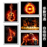 爵士音乐海报明信片 吉他钢琴装饰挂画音符架子鼓 燃烧的音乐15款