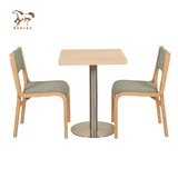 厂家直销肯德基快餐桌椅组合弯曲木咖啡厅奶茶店西餐厅德克士桌椅