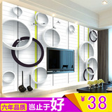 现代简约仙鹤黑白圈圈电视背景墙客厅沙发卧室3D竖条立体墙纸壁画