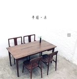 实木黑胡桃白橡新中式重庆定制家具现代特价小米餐桌整装长方形