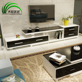 电视柜简约现代可伸缩烤漆客厅家具中小户型储物钢化玻璃组合地柜