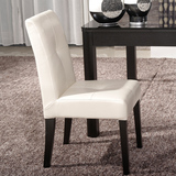 简约现代 时尚米白黑色皮质椅子现代餐桌椅子软靠背椅餐椅 227C