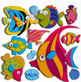 幼儿园教室装饰品 3D立体DIY组合墙贴*海底鱼世界海洋鱼组合