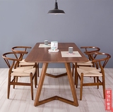 美式乡村实木餐桌椅时尚休闲咖啡厅桌椅复古定制异型腿高档小餐桌