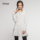 艾格 ETAM 女装2015冬装新品 经典纯色圆领连衣裙正品15012228561
