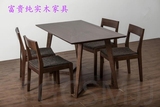 北欧创意餐桌书桌不可伸缩简约日式实木圆角餐桌组合纯白橡木家具