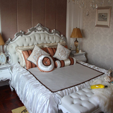 欧式实木床双人床1.8米新古典奢华真皮婚床美式床皮艺1.5卧室家具