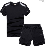 2015夏季Nike男运动套装健身跑步羽毛球服短袖短裤套装男子训练服