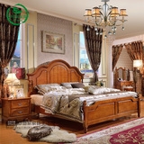 别墅家具 美式床全实木双人床1.8米橡木高箱储物婚床卧室套房白色