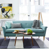 北欧现代家具欧式客厅简约时尚棉麻布艺休闲实木单人双人三人沙发