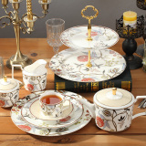 出口外贸15头高档骨瓷欧式咖啡具杯碟套装英式下午茶茶具