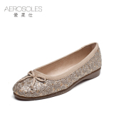 Aerosoles/爱柔仕舒软碎金花纹浅口蝴蝶结平底女单鞋1915101018