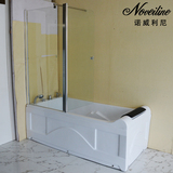 诺威利尼 浴缸带淋浴 挡水屏风 浴缸亚克力 钢化玻璃 浴缸屏风