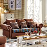 地中海韩式沙发 法式实木沙发橡木布艺沙发客厅家具组合123小户型