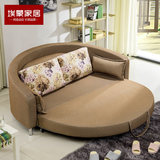 可拆洗圆形沙发床1.8米双人多功能可折叠懒人布艺沙发小户型两用