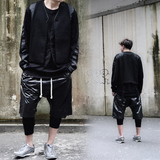 2015原创设计外套男 HIPHOP暗黑朋克风格网眼空气层宽松棒球夹克