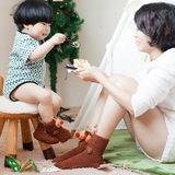 秋冬亲子袜加厚珊瑚绒宝宝妈妈袜子儿童防滑地板袜圣诞主题创意