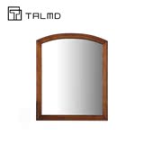 TALMD缇纳美系列简约美式乡村做旧实木壁挂妆镜装饰镜卧室镜子
