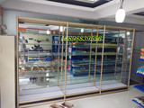 深圳精品展示柜玻璃柜钛合金货架旋转玻璃酒柜中岛玻璃柜台免邮