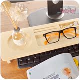 韩版时尚木制桌面键盘收纳置物架 个性台式电脑整理架