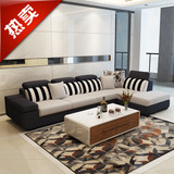 简约现代沙发时尚客厅大小户型布艺沙发可拆洗创意黑白沙发 组合