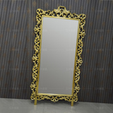 新古典试衣镜子欧式卧室穿衣镜实木雕花后现代全身立镜落地镜特价