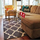 时尚欧式棕色几何图案地毯客厅沙发茶几书房地毯高档手工晴纶地毯