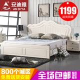欧式现代简约双人床1.5米板式液压烤漆白色大床1.8米婚床家具特价