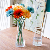 简约现代大口透明玻璃花瓶zakka麻绳创意插花瓶花器客厅桌面摆件