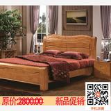 实木床橡木双人床简约现代中式卧室婚床简欧雕花木头床白色田园床
