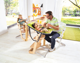 Geuthe德国进口儿童摇椅婴儿椅多功能榉木实木环保BB摇椅组合高椅