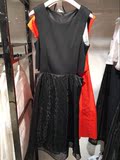 代购女装2016年夏季新品露腰背心歌莉娅黑色红色连衣裙 164J4A25A
